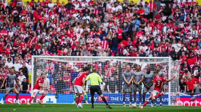 Macaulay Gillesphey of Charlton Athletic scores the opening goal