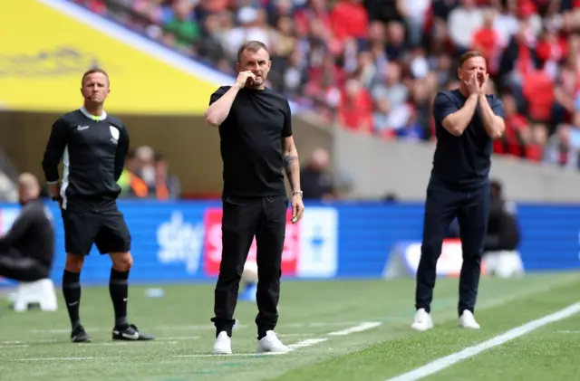 Leyton Orient manager Richie Wellens and Charlton Athletic manager Nathan Jones (left)