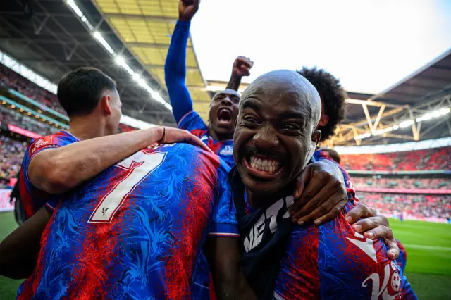 Crystal Palace players celebrate at Wembley