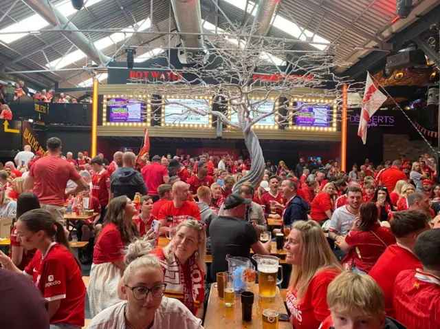Liverpool fans in Hot Water Comedy Club