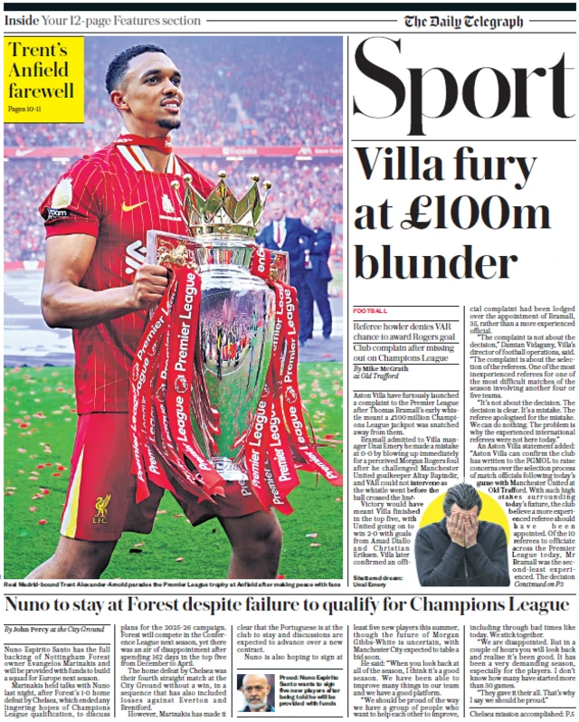 Telegraph back page