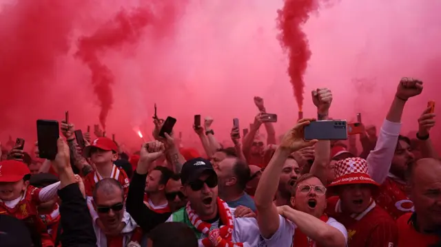 Liverpool fans celebrate