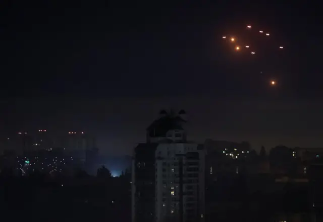 Explosions above Kyiv overnight as Ukrainians fire at Russian drones