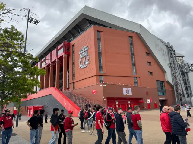 Fans arriving at Anfield
