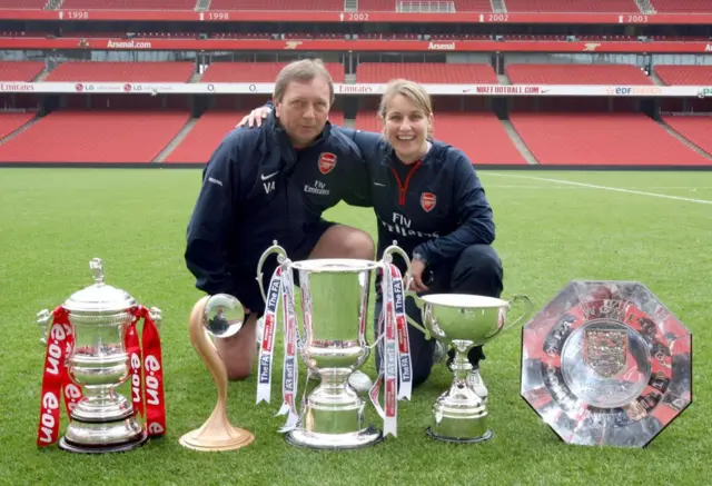 Kelly Smith with five trophies