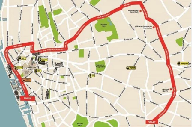 A map of the parade route