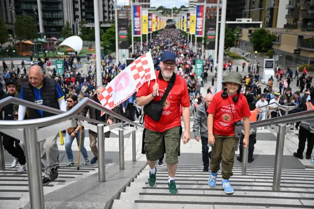 Fans arrive at Wembley