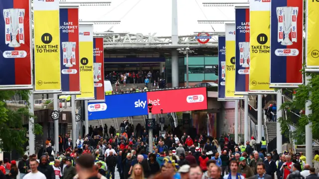 Wembley Way before kick-off between AFC Wimbledon and Walsall