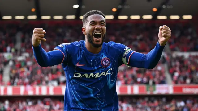 Chelsea captain Reece James celebrates