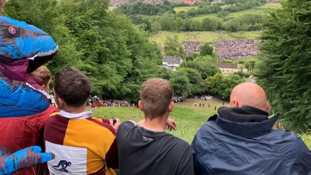 The view from the top of Cooper's Hill for the annual cheese rolling race
