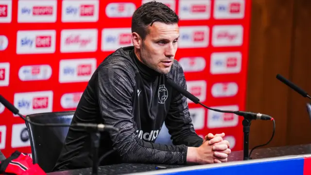 Walsall boss Mat Sadler in his post-match media conference