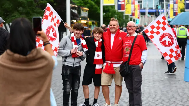 Walsall fans outside Wembley before kick-off