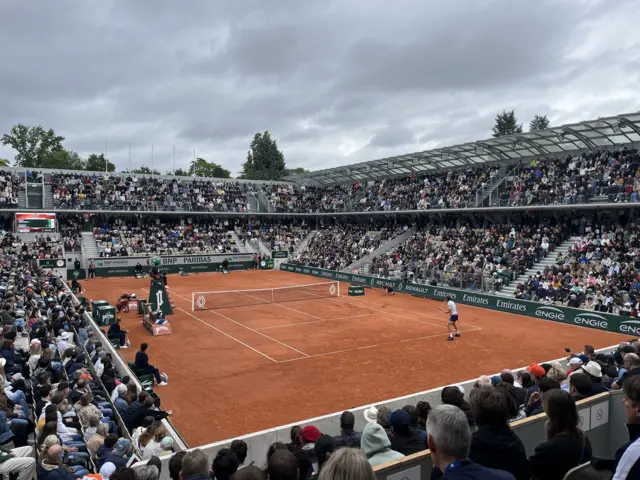 View of Cameron Norrie against Daniil Medvedev