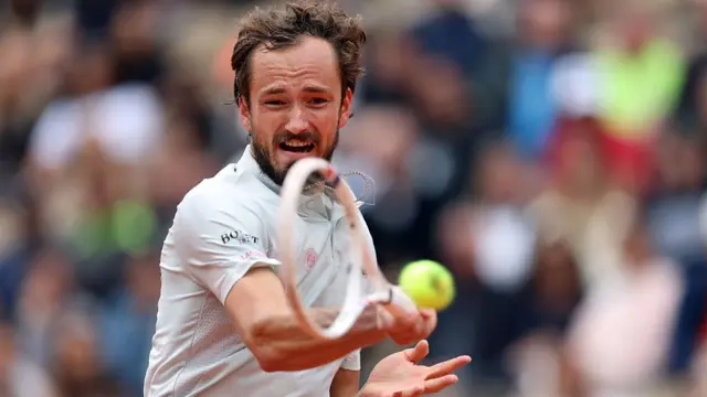 Daniil Medvedev competes against Cameron Norrie