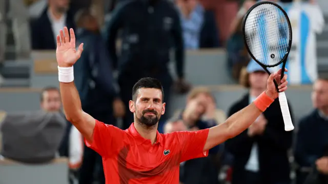 Novak Djokovic celebrates