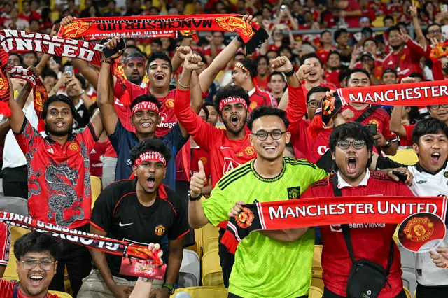 Manchester United supporters at the Bukit Jalil National Stadium