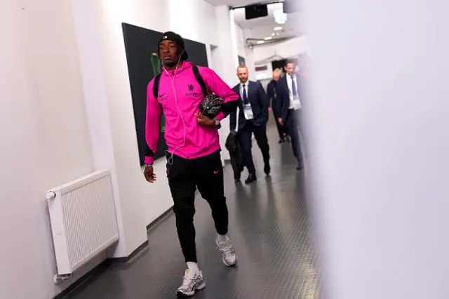 Noni Madueke of Chelsea arrives
