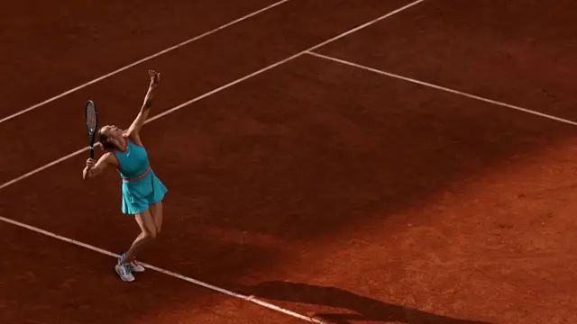 Aryna Sabalenka serves