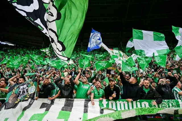 Fans of Real Betis during the Final UEFA Conference League match between Real Betis and Chelsea FC