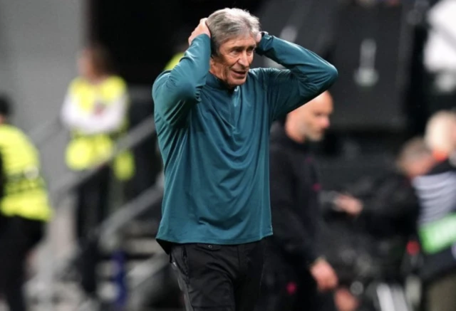 Real Betis manager Manuel Pellegrini reacts