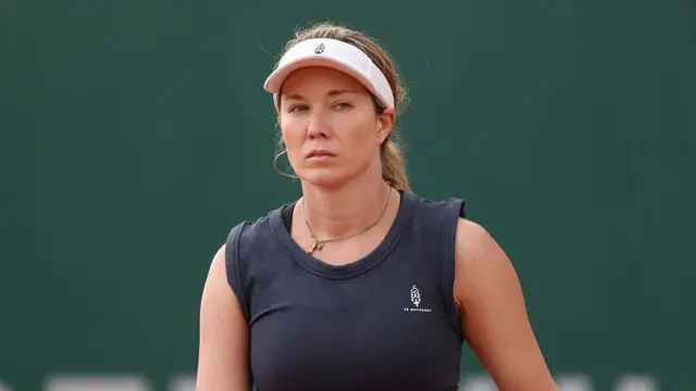 Danielle Collins reacts after defeat