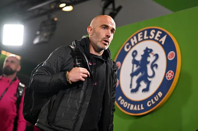 Enzo Maresca, Manager of Chelsea, arrives