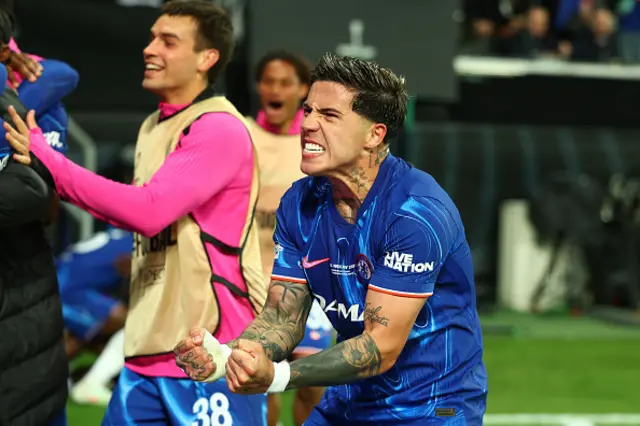 Enzo Fernandez of Chelsea celebrates