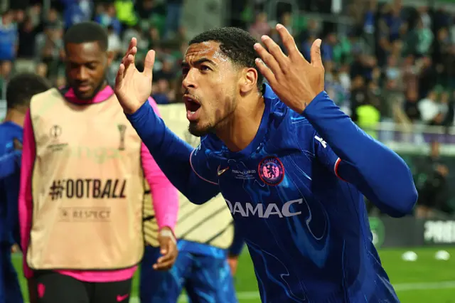 Levi Colwill of Chelsea celebrates