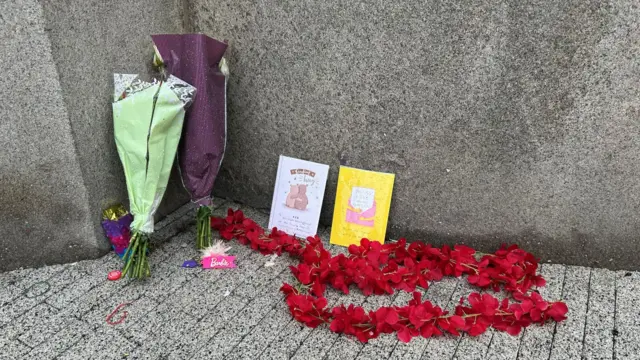 Flowers at the scene