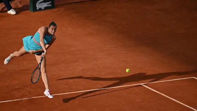Aryna Sabalenka serves