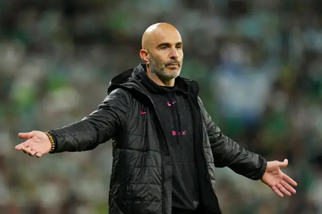 Enzo Maresca, Manager of Chelsea, gestures