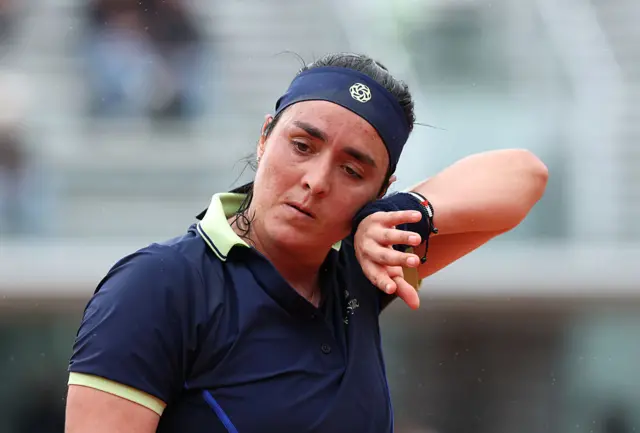 Ons Jabeur in action at the French Open