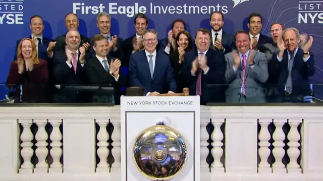 Bell rings at New York Stock Exchange