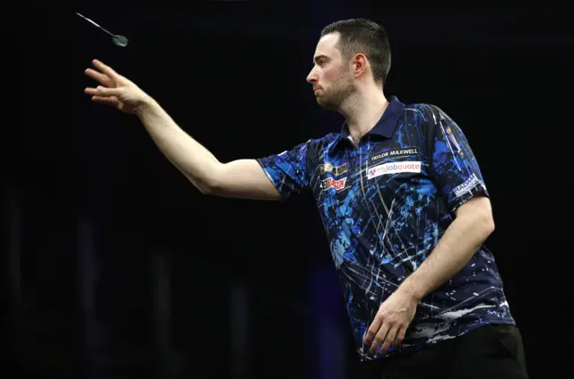 Luke Humphries in action during the final match against Luke Littler