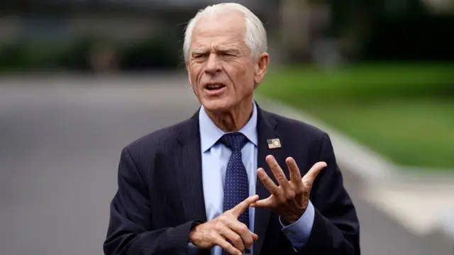 Navarro speaking outside of the White House