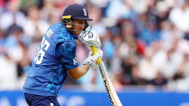 Joe Root plays a shot during the first one day international