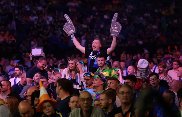 Fans at the O2 Arena for the Premier League Darts play-offs