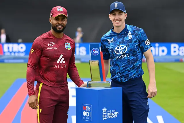 Harry Brook, captain of England and Shai Hope, captain of West Indies