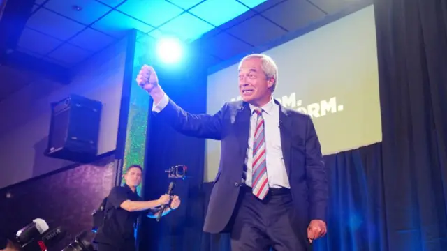 Reform UK leader Nigel Farage during a visit to The Big Club in Newton Aycliffe, County Durham
