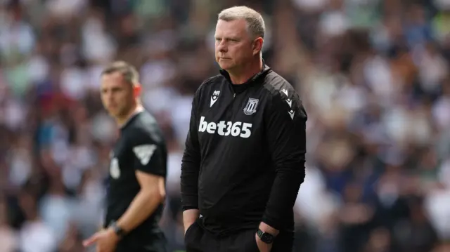 Stoke boss Mark Robins during the 0-0 draw at Derby