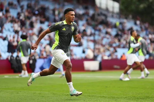 Ollie Watkins of Aston Villa warms up