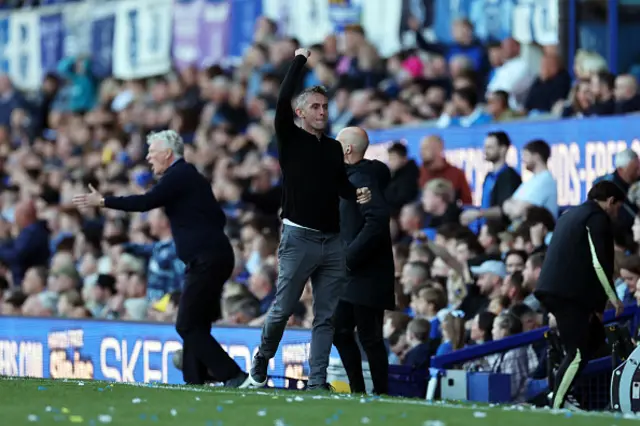Kieran McKenna, Manager of Ipswich Town, celebrates