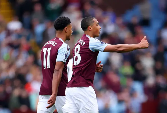 Youri Tielemans of Aston Villa celebrates