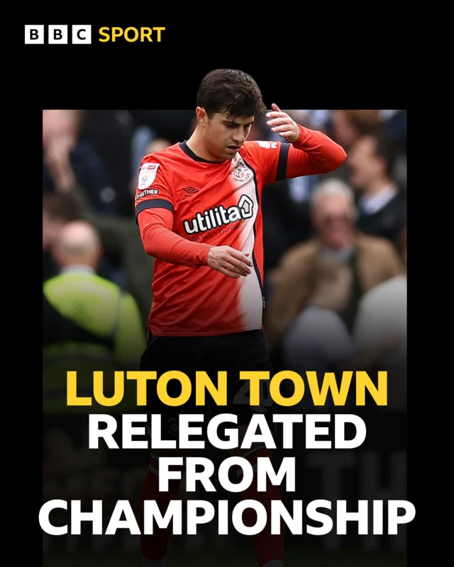 Luton relegated graphic