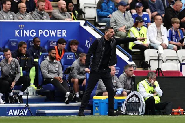 Ruud van Nistelrooy, Manager of Leicester City gestures