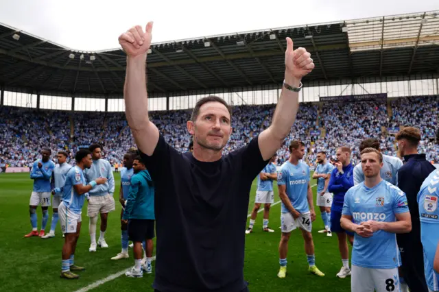 Coventry boss Frank Lampard celebrates