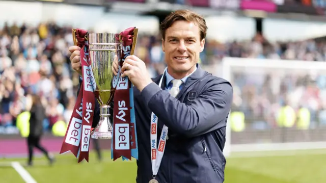 Burnley boss Scott Parker celebrates promotion