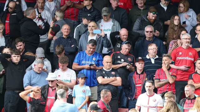 Walsall fans look dejected