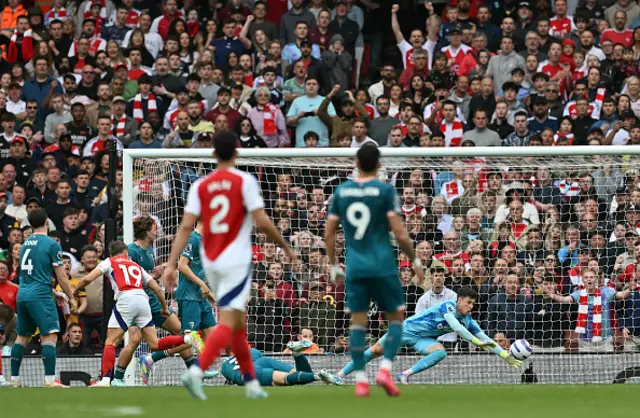 Kepa saves a shot