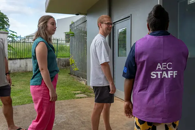 Australians voting in the federal election at the Port Vila High Commission, Vanuatu